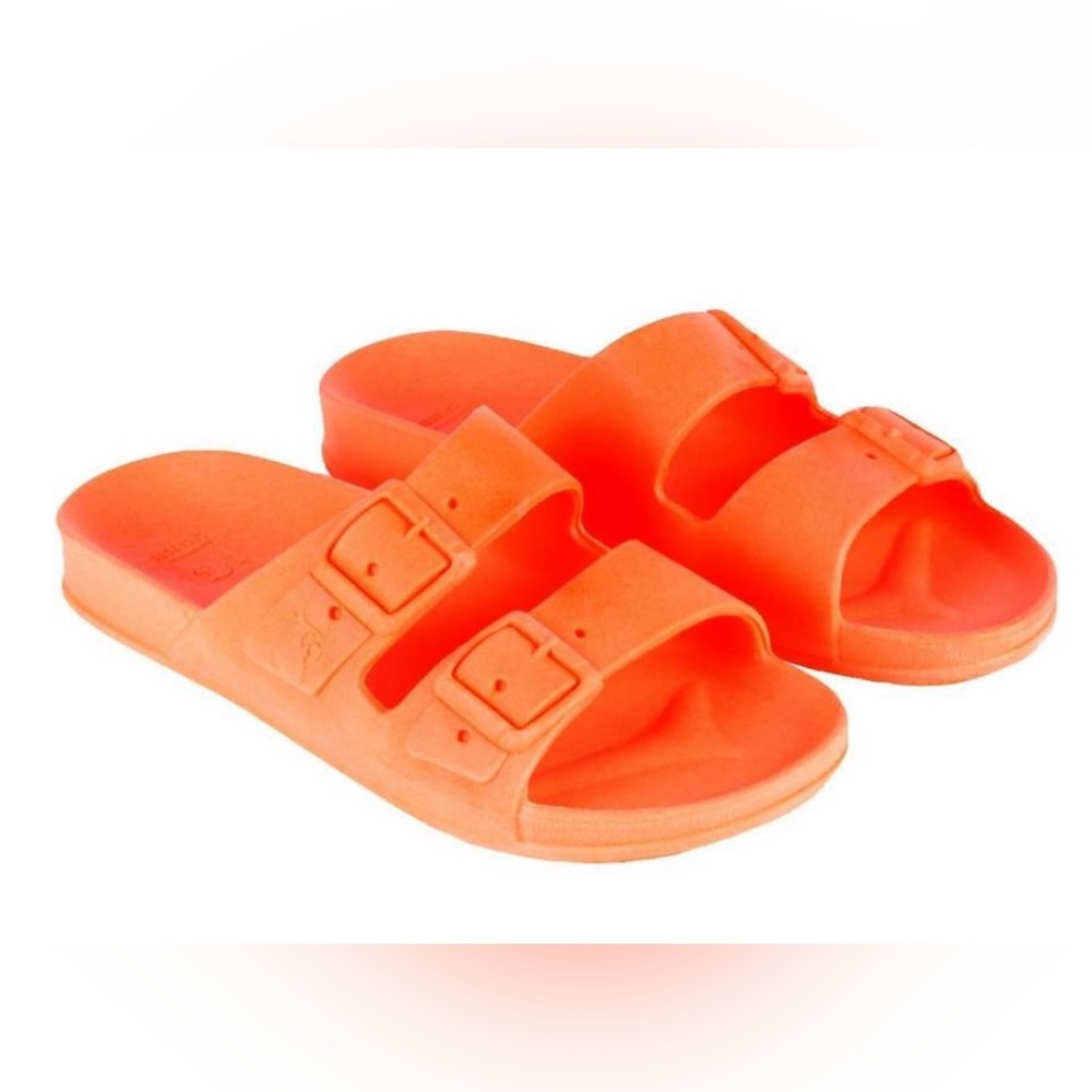 NEW CACATOES women's bahia sandal in orange fluorescent shoes bubble gum scent